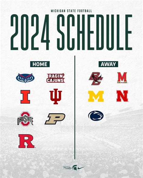 Michigan football schedule 2025 - Michigan State football: ... The Big Ten will continue to utilize a nine-game conference schedule as it moves into the ... Away: Illinois, Maryland, Michigan, Oregon. 2025. Home: Maryland ...